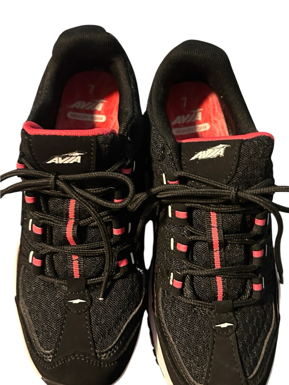 Avia Black Sneakers with Pink Trim size 7